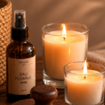 Senteurs, huiles, brosse, bougies pour rituels ou sensoriels