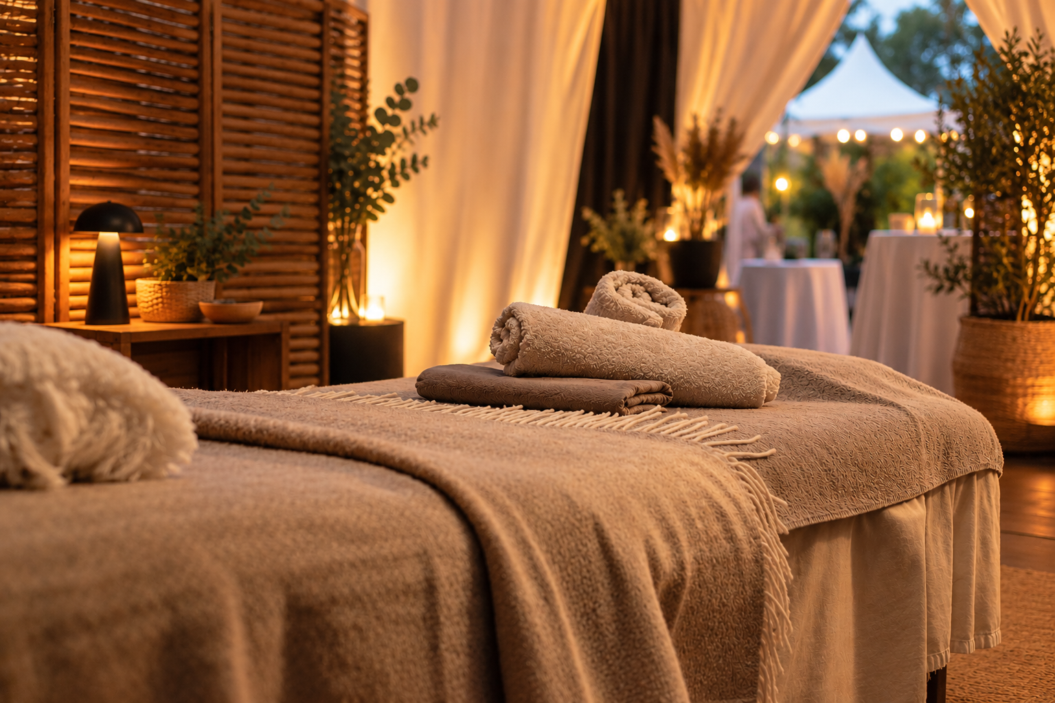 Table de massage en événement. Massage événementiel